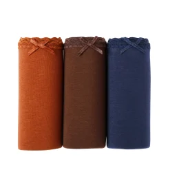 Slip En Shorty<Blancheporte Midislip in stretchkatoen - set van 3 karamel + chocolade + marine