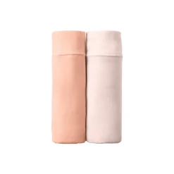 Slip En Shorty<Blancheporte Midislip in stretchkatoen zonder elastieken - set van 2 nude + perzik