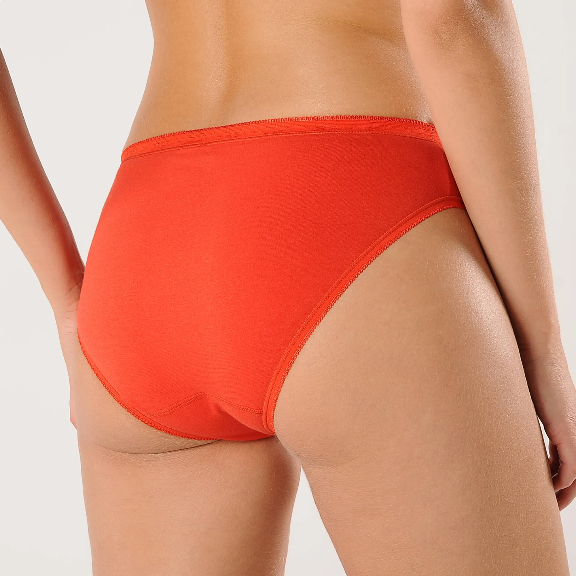 Slip En Shorty<Blancheporte Midislip met kant - set van 3 oranje + blauw + eendenblauw