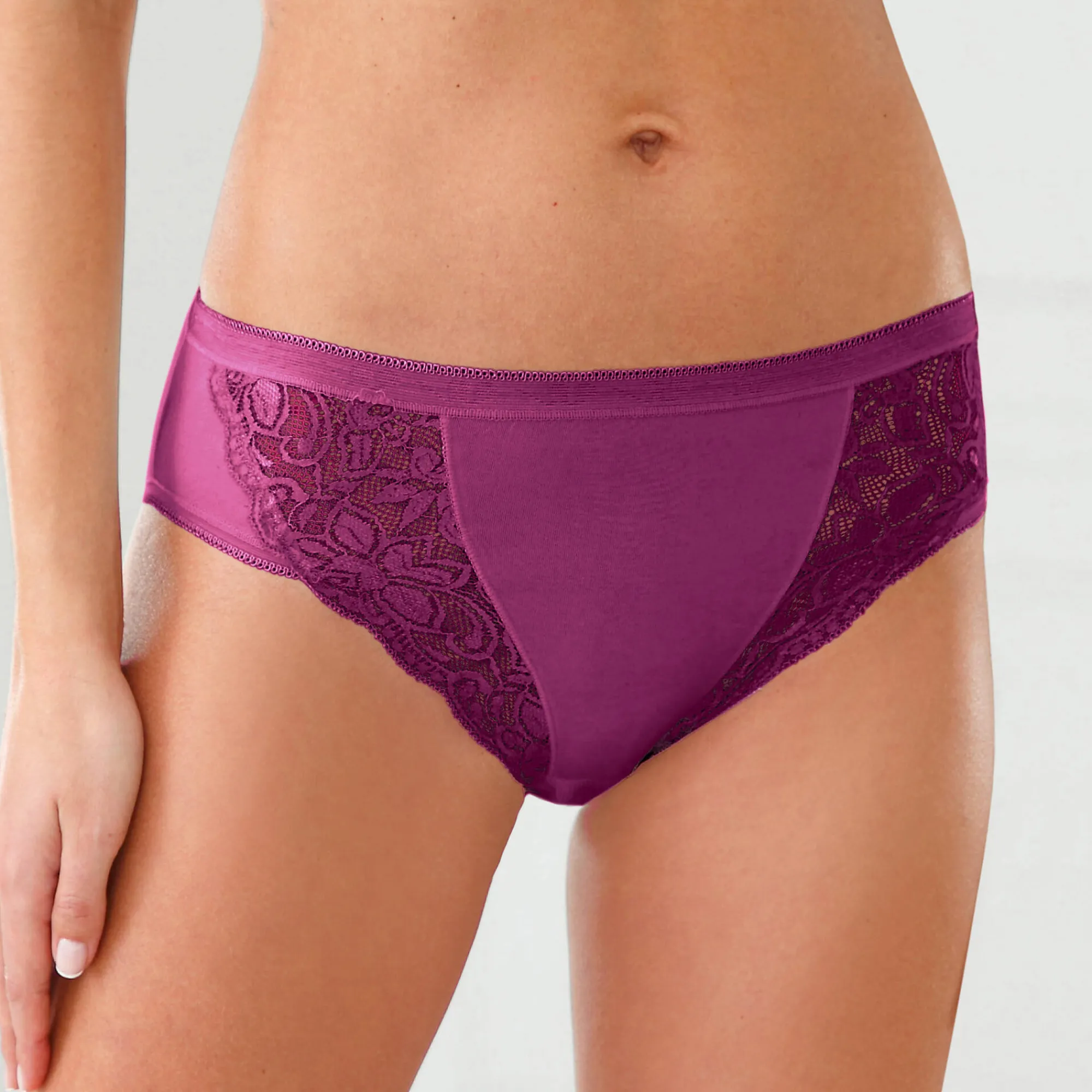 Slip En Shorty<Blancheporte Midislip met kant - set van 3 fruitig