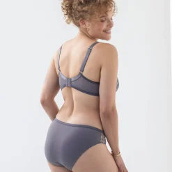Slip En Shorty<Confidence Lingerie Midislip Oliena in microvezel en geborduurde tule - set van 2 grijs