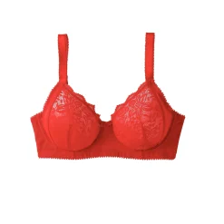 Beha<Confidence Lingerie Minimizerbeha in kant en rekbare tule Guspini - met beugels rood