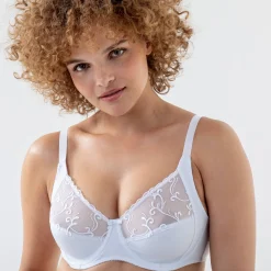 Beha<Blancheporte Minimizerbeha in microvezel en geborduurde tule met beugels - set van 2 wit + wit