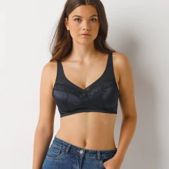 Beha<dorina Minimizerbeha in tricot en kant Teagan - zonder beugels zwart