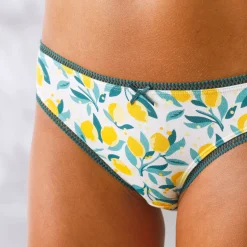 Slip En Shorty<Blancheporte Minislip in stretchkatoen met citroenenprint - set van 4 geel