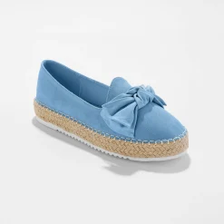 Sandalen En Espadrilles|Schoenen<Blancheporte Mocassins in espadrillestijl met strik en koordzool hemelsblauw