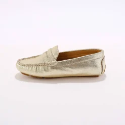 Schoenen<Blancheporte Mocassins in glad leer - zilverkleur goudkleurig