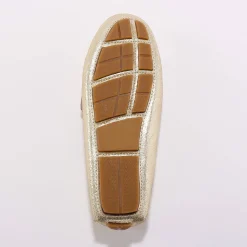 Schoenen<Blancheporte Mocassins in glad leer - zilverkleur goudkleurig