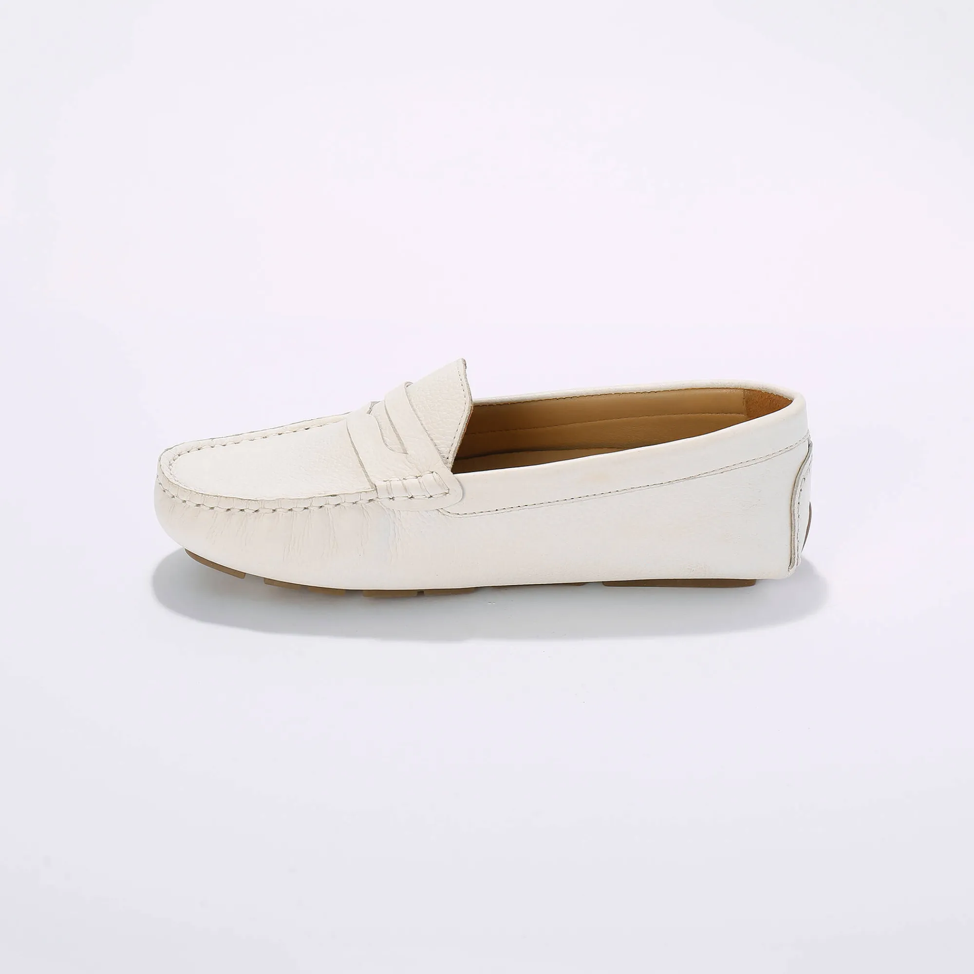 Derby's En Mocassins|Schoenen<Blancheporte Mocassins in glad leer - zilverkleur wit