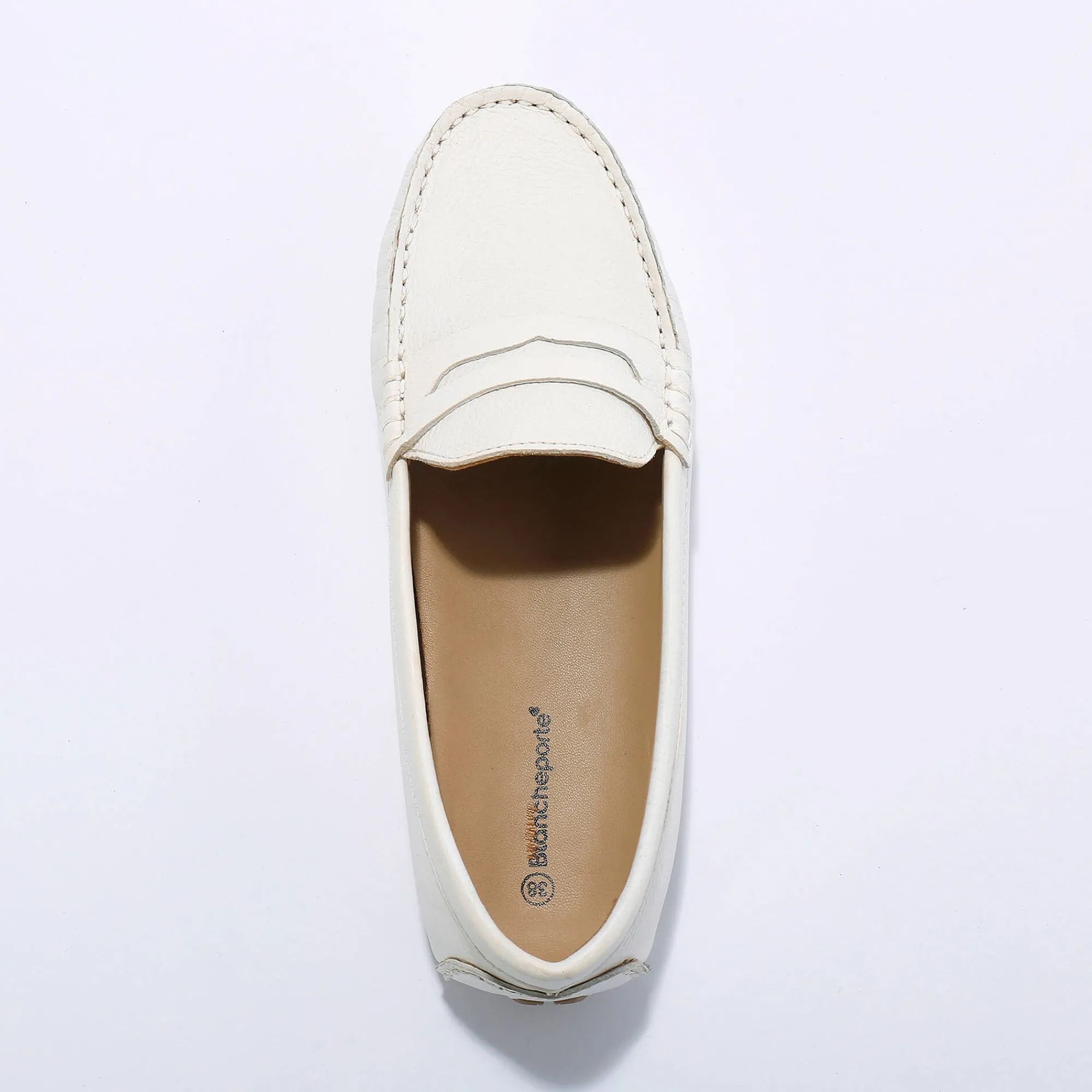 Derby's En Mocassins|Schoenen<Blancheporte Mocassins in glad leer - zilverkleur wit