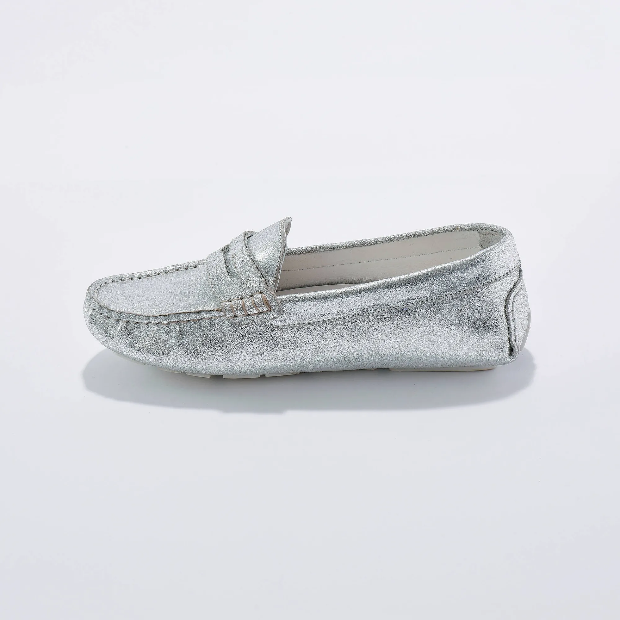 Derby's En Mocassins|Schoenen<Blancheporte Mocassins in glad leer - zilverkleur zilverkleurig