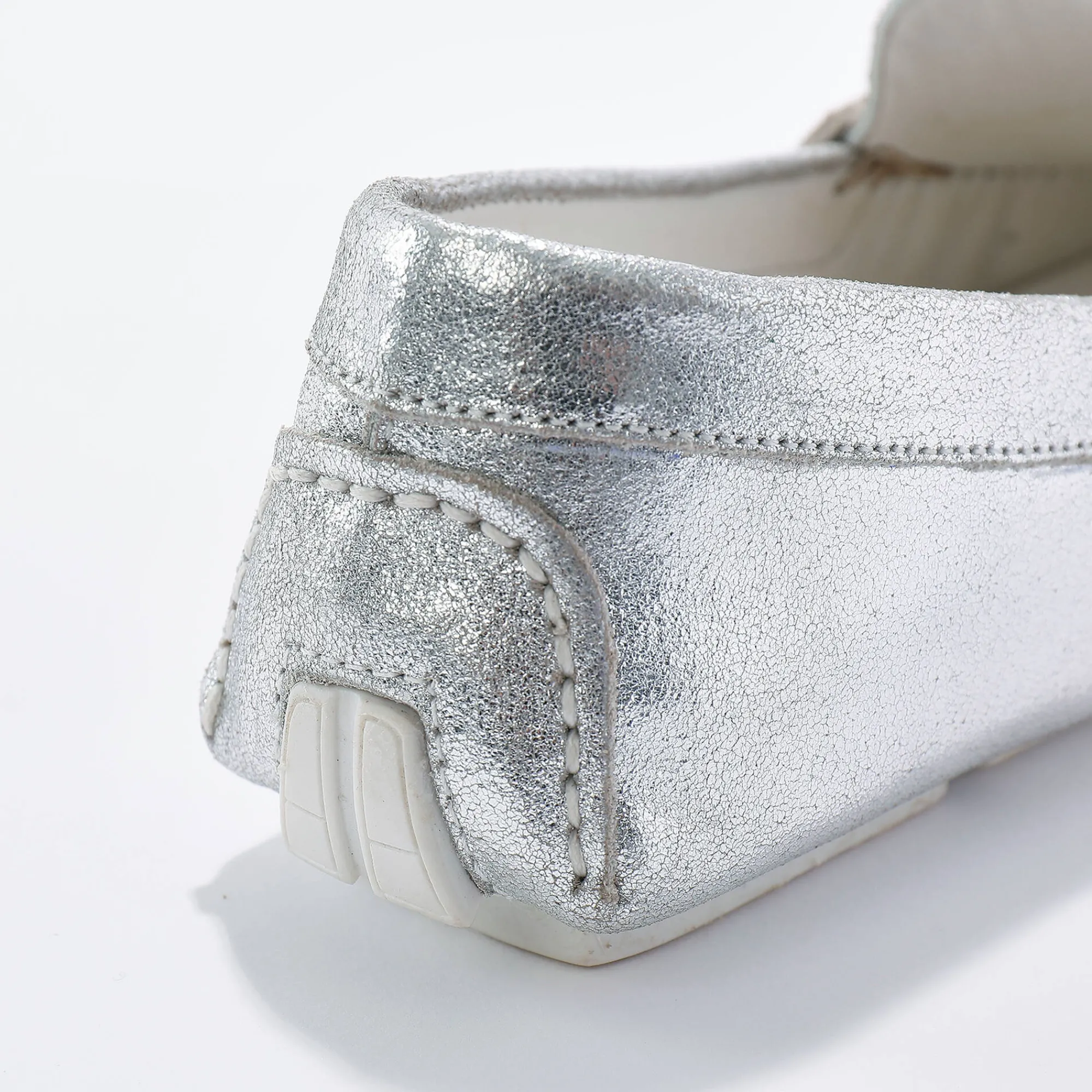 Derby's En Mocassins|Schoenen<Blancheporte Mocassins in glad leer - zilverkleur zilverkleurig