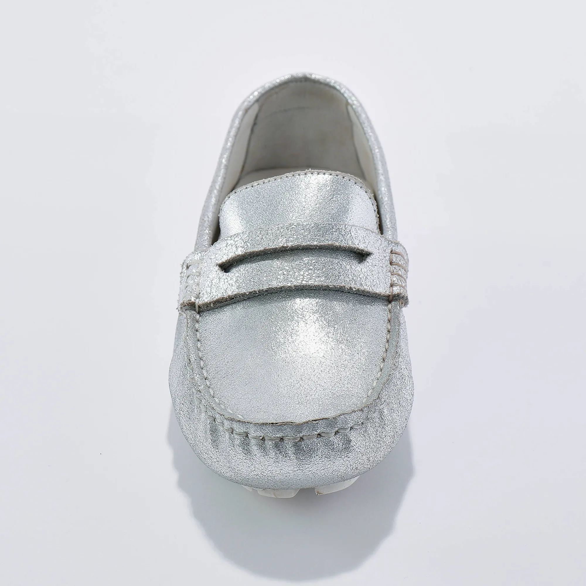 Derby's En Mocassins|Schoenen<Blancheporte Mocassins in glad leer - zilverkleur zilverkleurig
