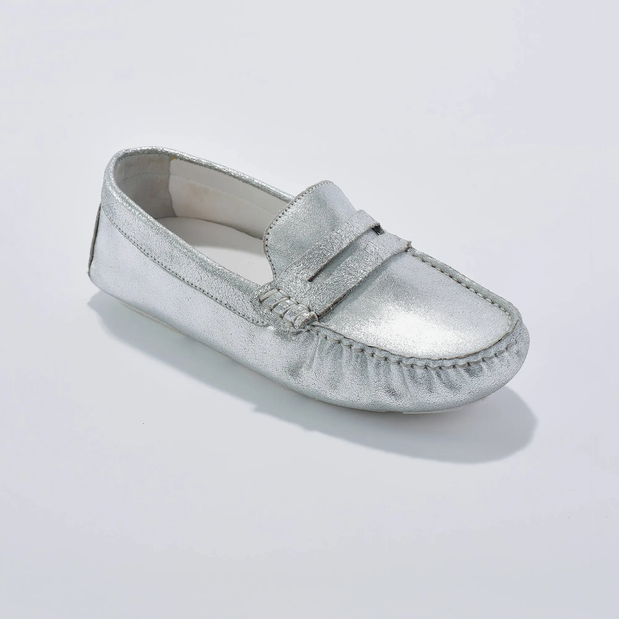 Derby's En Mocassins|Schoenen<Blancheporte Mocassins in glad leer - zilverkleur zilverkleurig