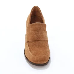 Derby's En Mocassins|Schoenen<Blancheporte Mocassins in splitleer, met hak karamel