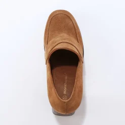 Derby's En Mocassins|Schoenen<Blancheporte Mocassins in splitleer, met hak karamel