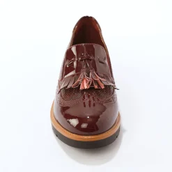 Derby's En Mocassins|Schoenen<Blancheporte Mocassins met pompons en franjes bordeaux