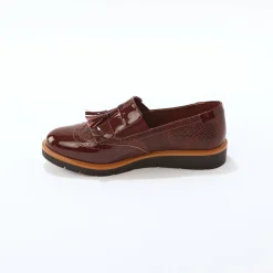 Derby's En Mocassins|Schoenen<Blancheporte Mocassins met pompons en franjes bordeaux