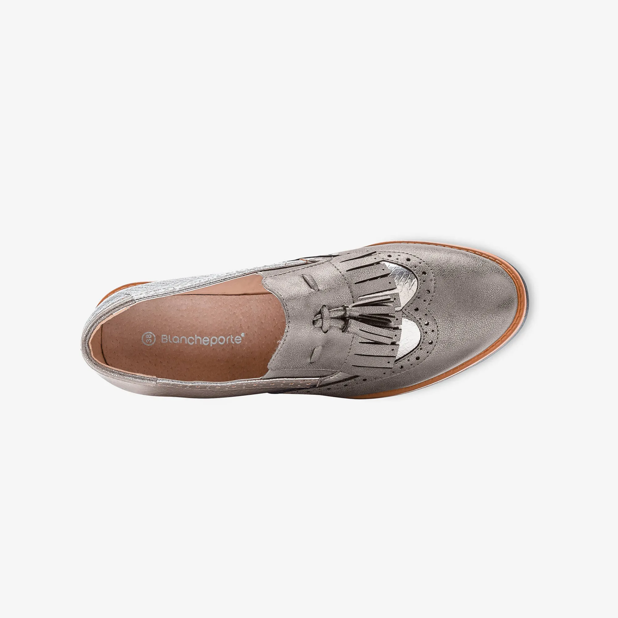 Feestelijke Schoenen|Derby's En Mocassins<Blancheporte Mocassins met pompons en franjes bronskleur