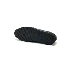 Derby's En Mocassins|Schoenen<PédiConfort Mocassins met sleehak en fantasiejuweel in leer en luipaard zwart / beige
