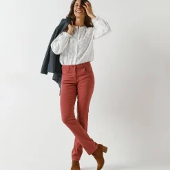 Broek<Blancheporte Modellerende broek met 5 zakken terracotta