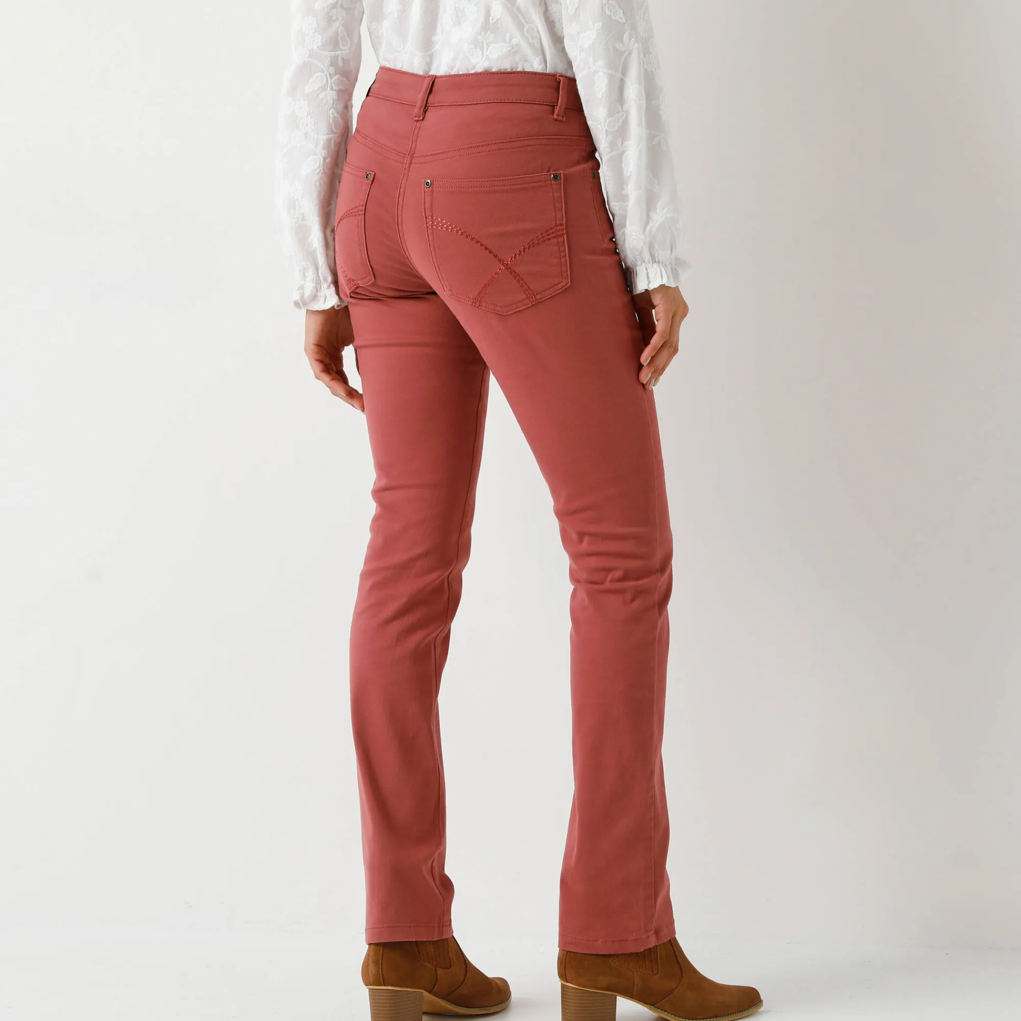 Broek<Blancheporte Modellerende broek met 5 zakken terracotta
