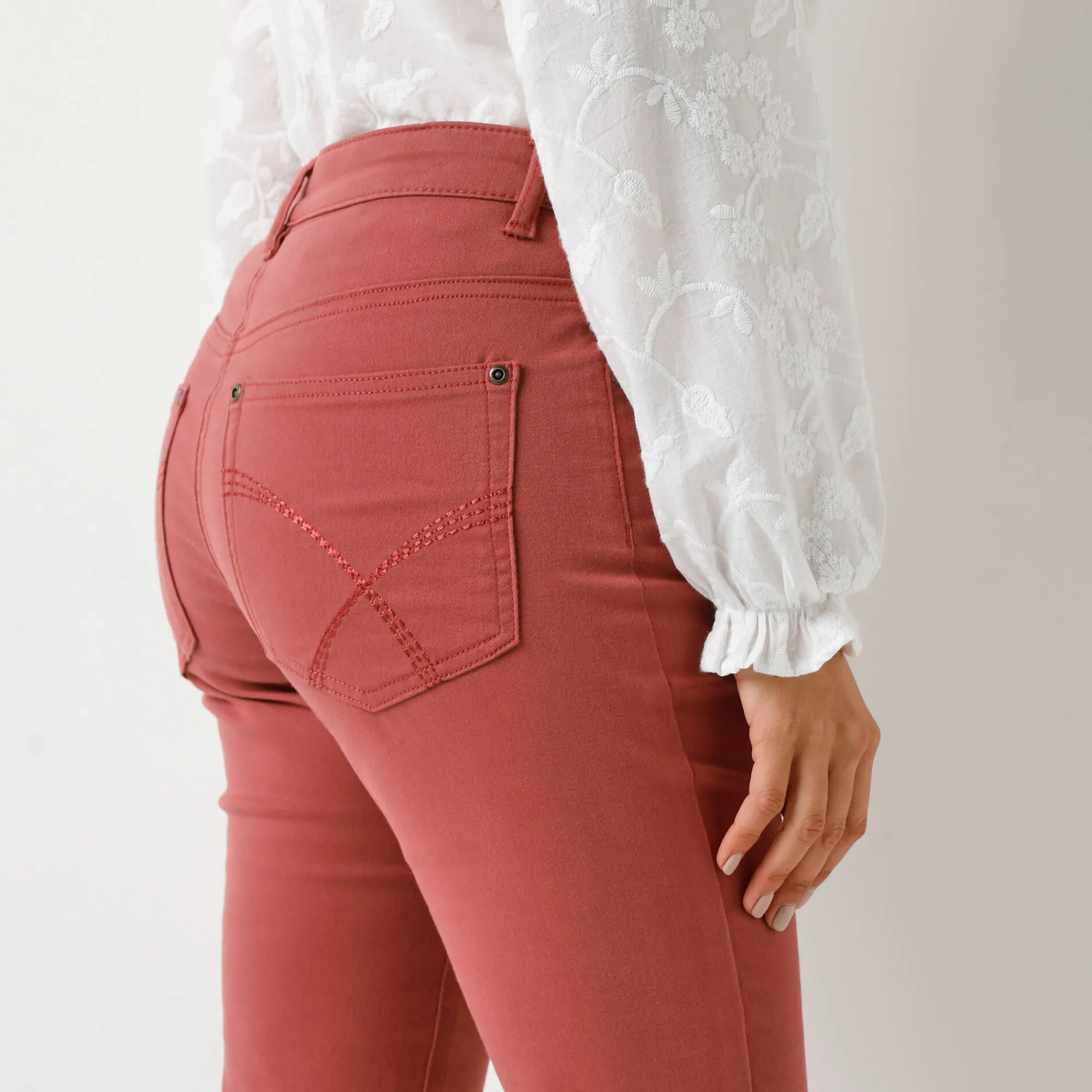 Broek<Blancheporte Modellerende broek met 5 zakken terracotta