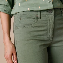 Broek<Blancheporte Modellerende broek met 5 zakken mosgroen