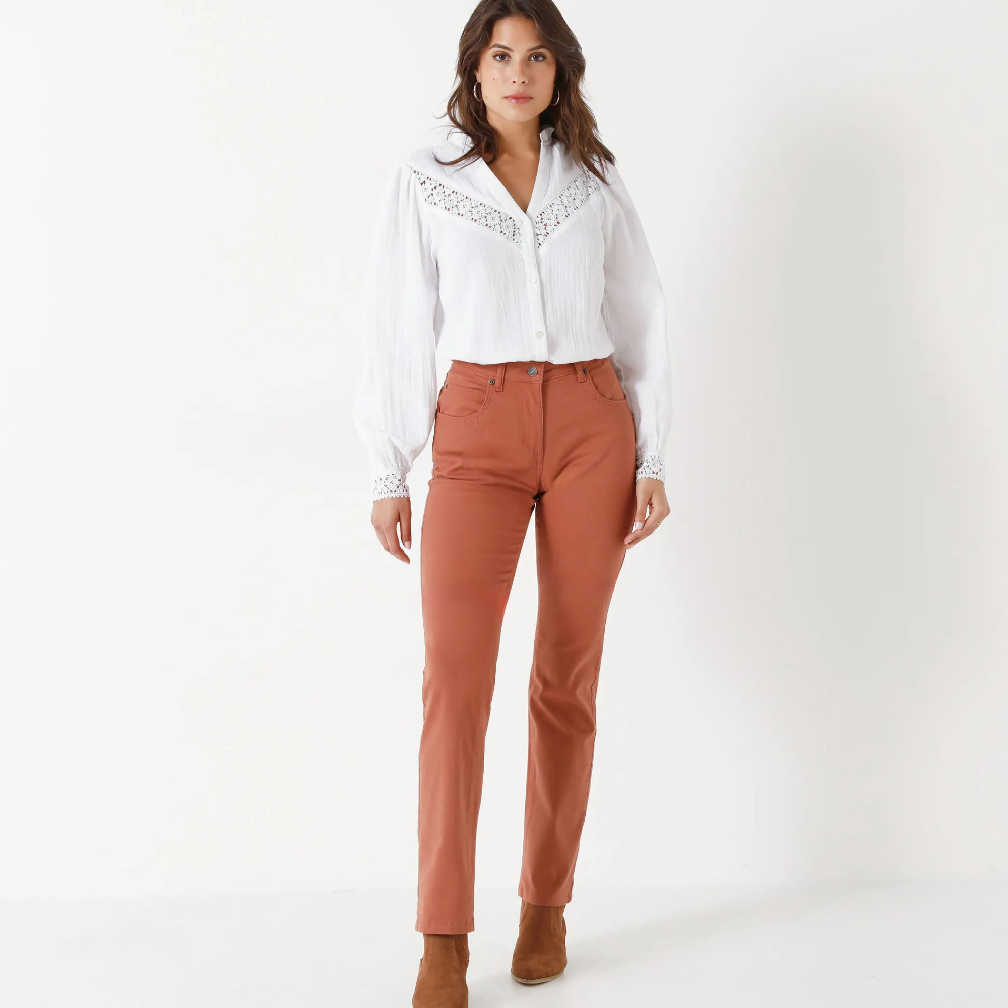 Broek<Blancheporte Modellerende broek met 5 zakken karamel