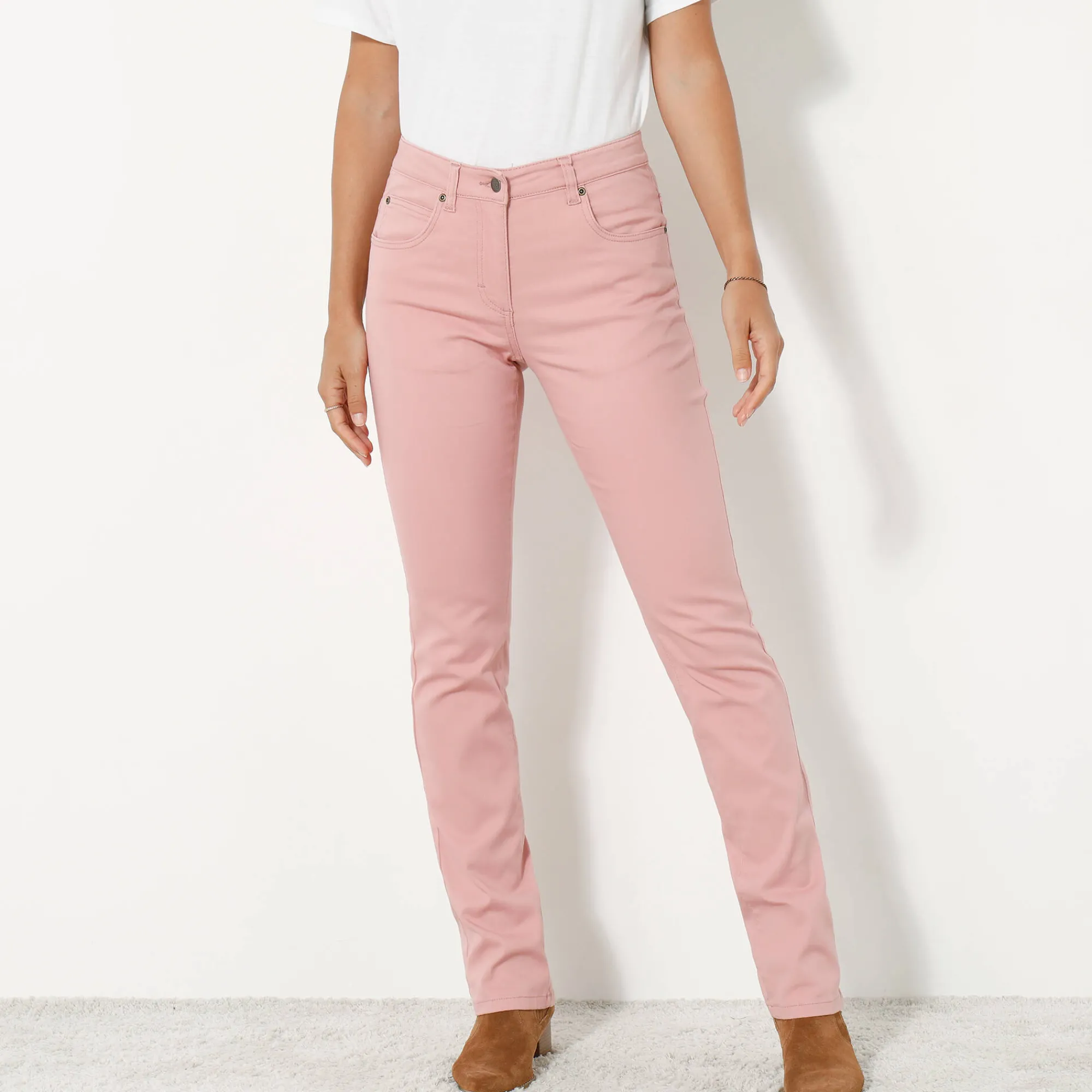 Broek<Blancheporte Modellerende broek met 5 zakken rozenhout