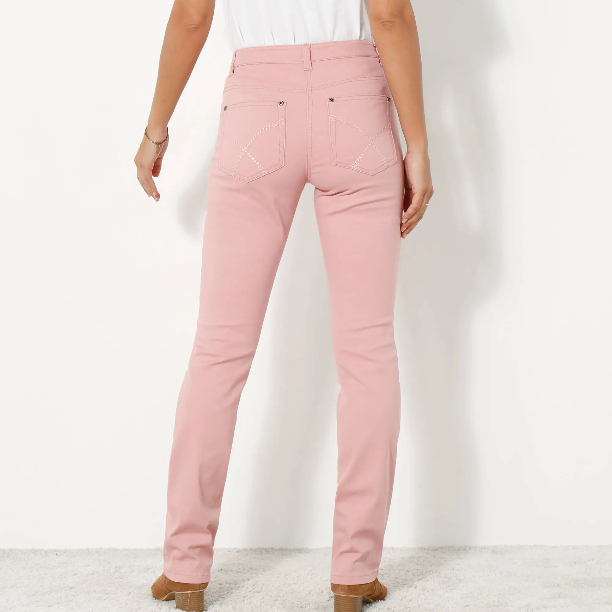 Broek<Blancheporte Modellerende broek met 5 zakken rozenhout