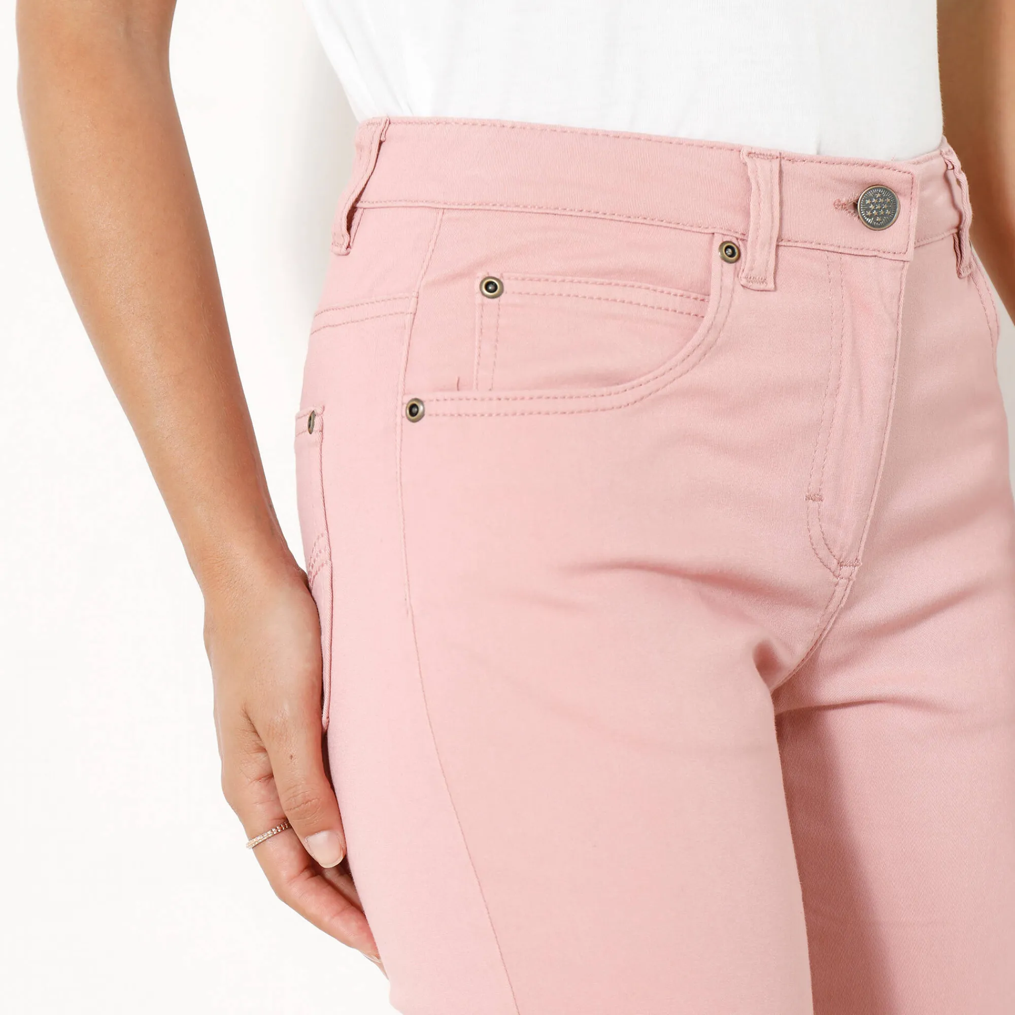 Broek<Blancheporte Modellerende broek met 5 zakken rozenhout