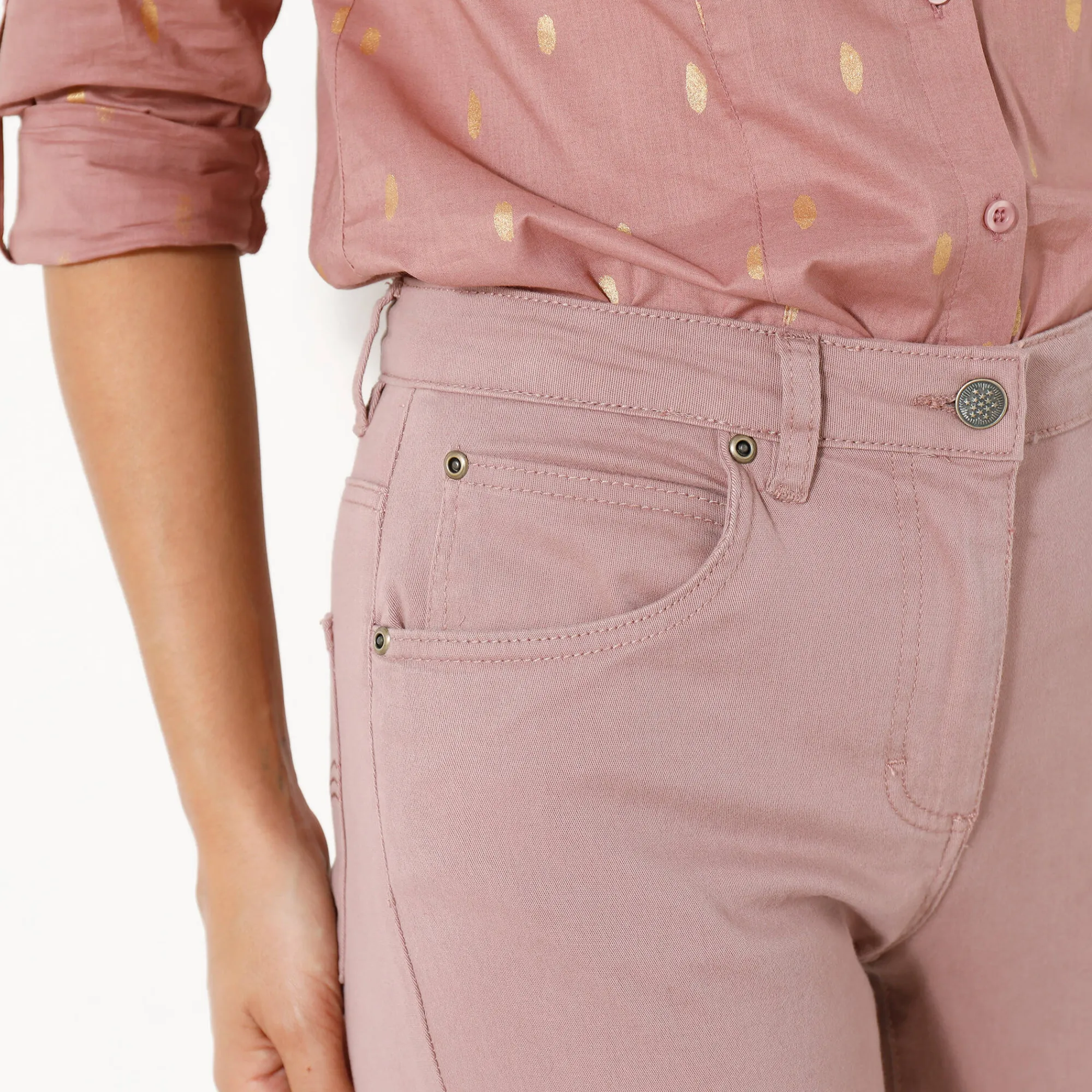 Broek<Blancheporte Modellerende broek met 5 zakken praline