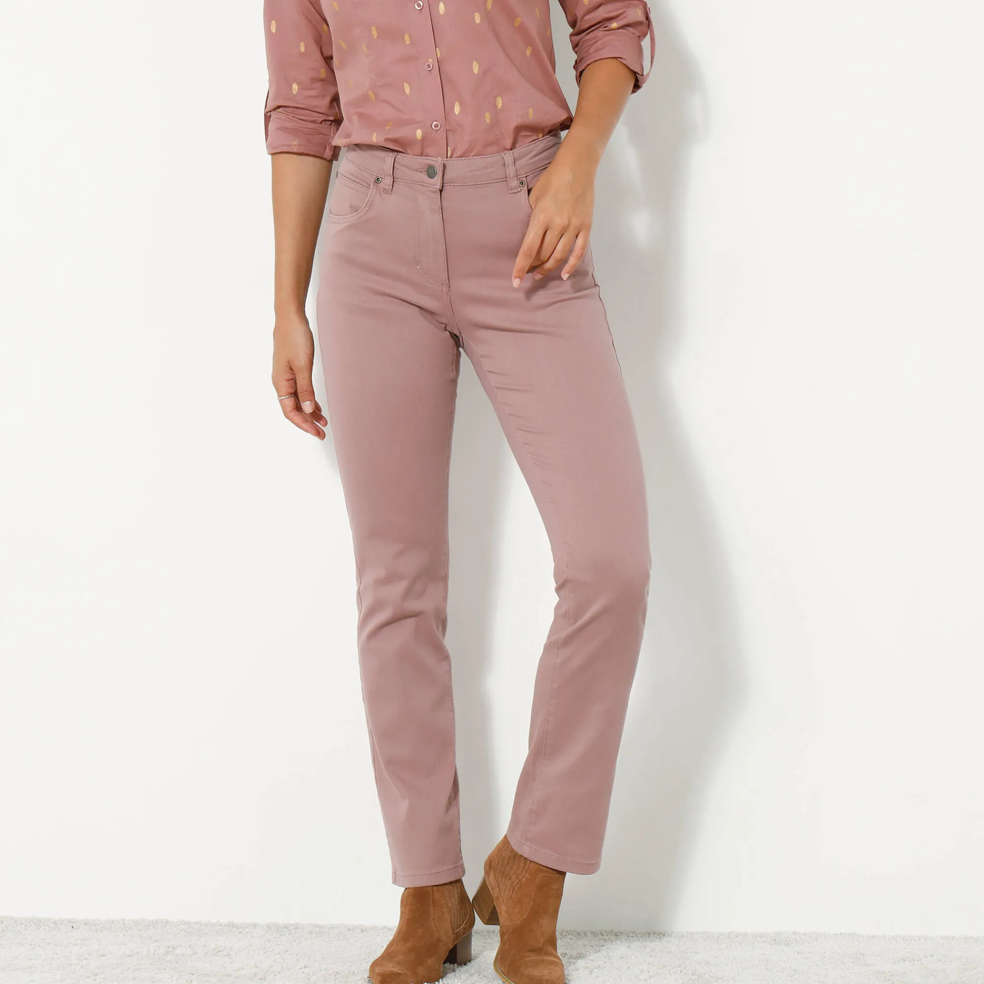 Broek<Blancheporte Modellerende broek met 5 zakken praline
