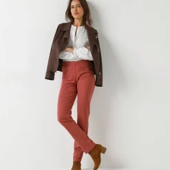 Broek<Blancheporte Modellerende broek met 'platte buik' effect en elastische taille terracotta
