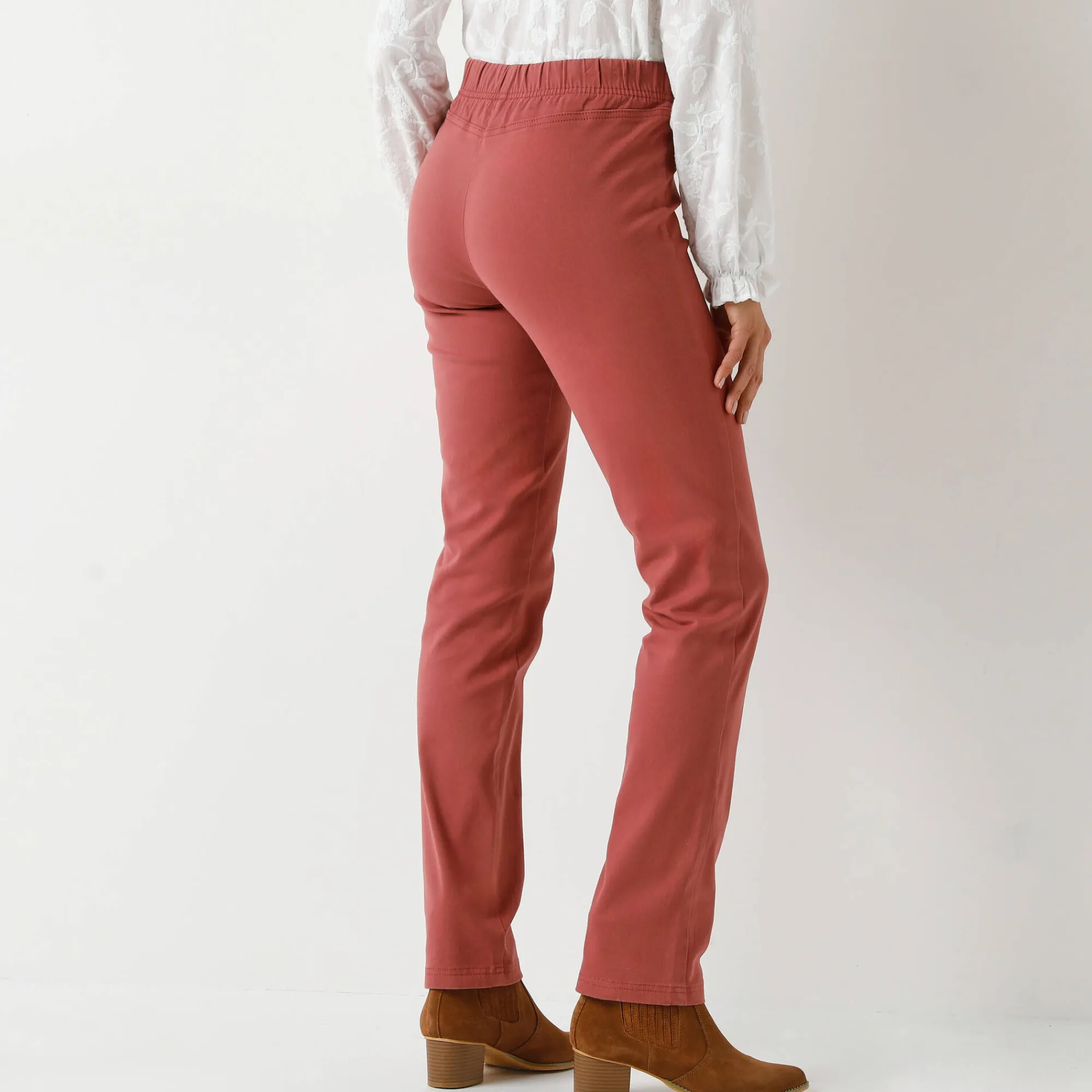 Broek<Blancheporte Modellerende broek met 'platte buik' effect en elastische taille terracotta
