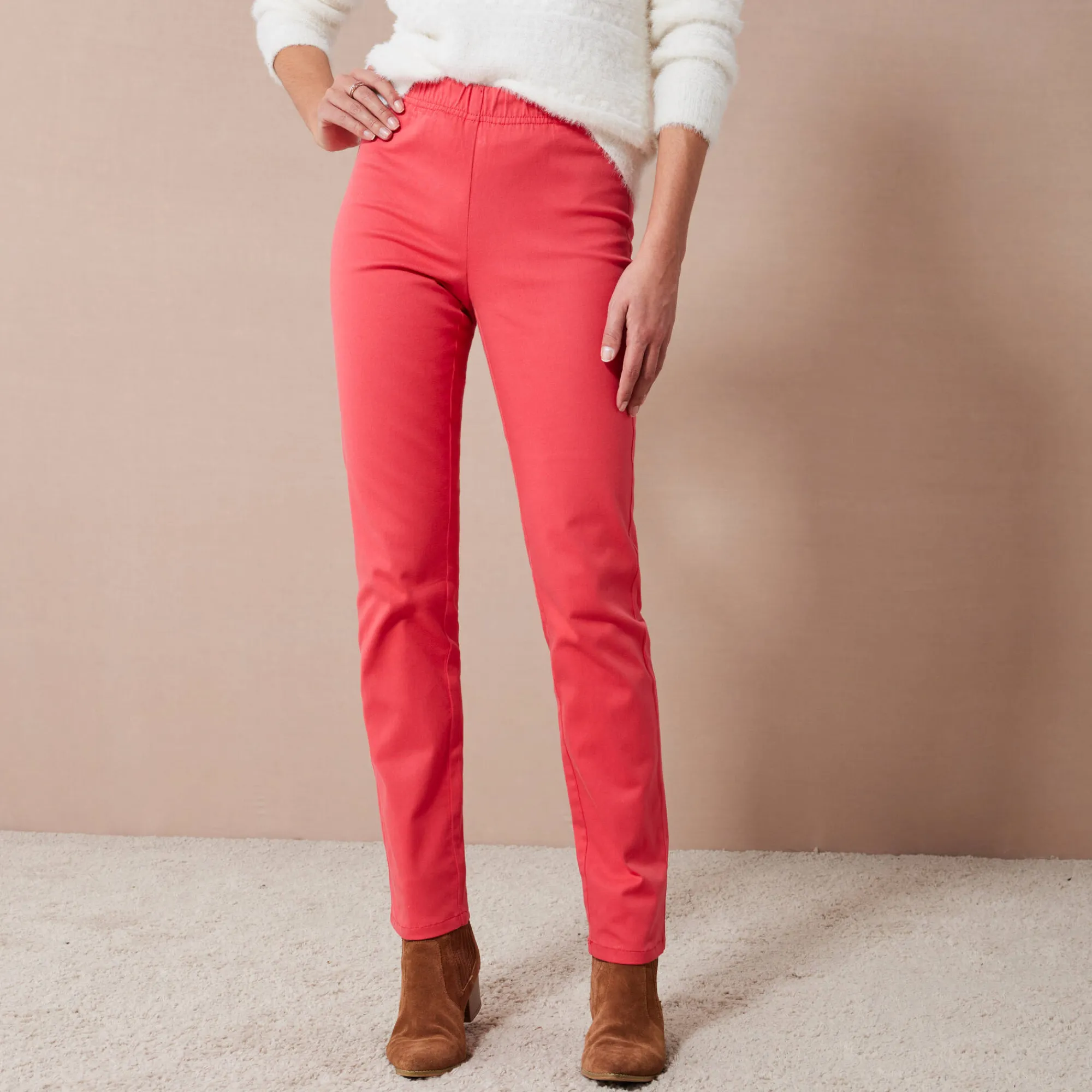 Broek<Blancheporte Modellerende broek met 'platte buik' effect en elastische taille rood