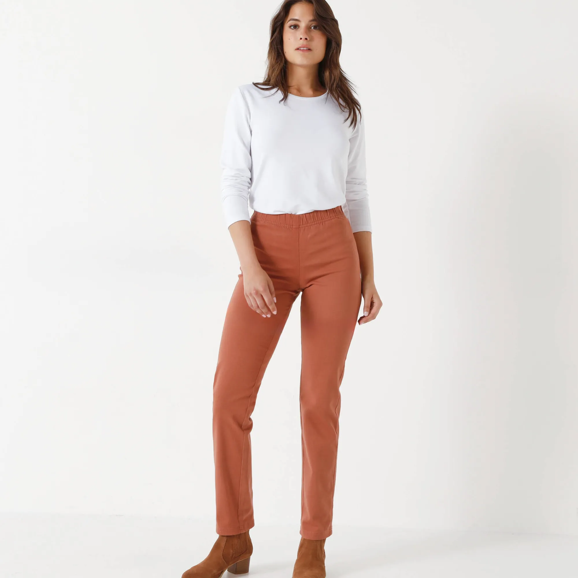 Broek<Blancheporte Modellerende broek met 'platte buik' effect en elastische taille karamel