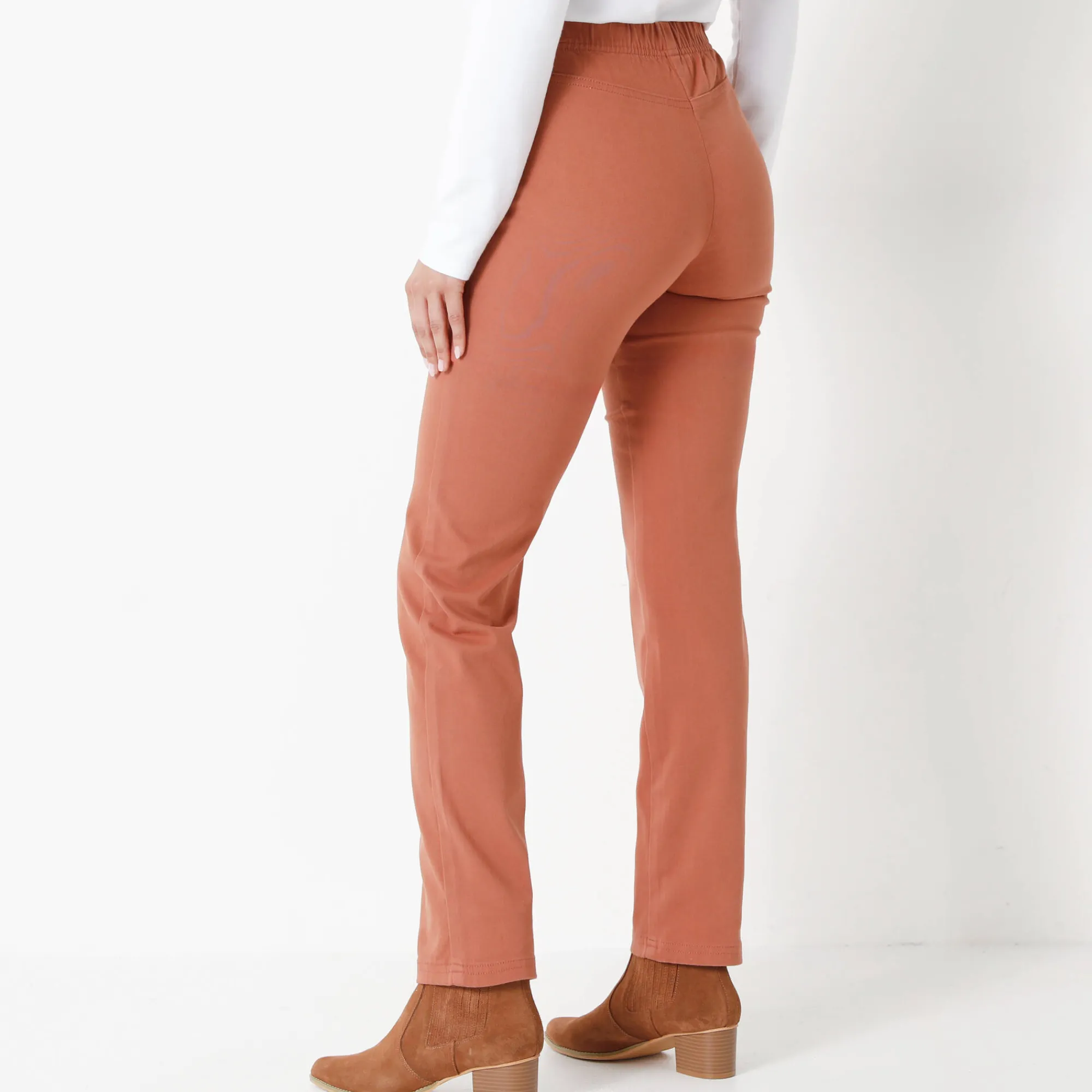 Broek<Blancheporte Modellerende broek met 'platte buik' effect en elastische taille karamel