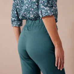 Broek<Blancheporte Modellerende broek met 'platte buik' effect en elastische taille eendenblauw