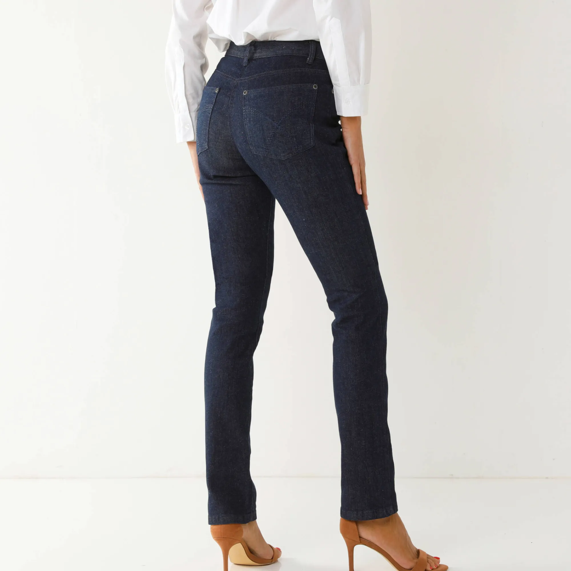 Jeans<Blancheporte Modellerende jeans met 5 zakken raw