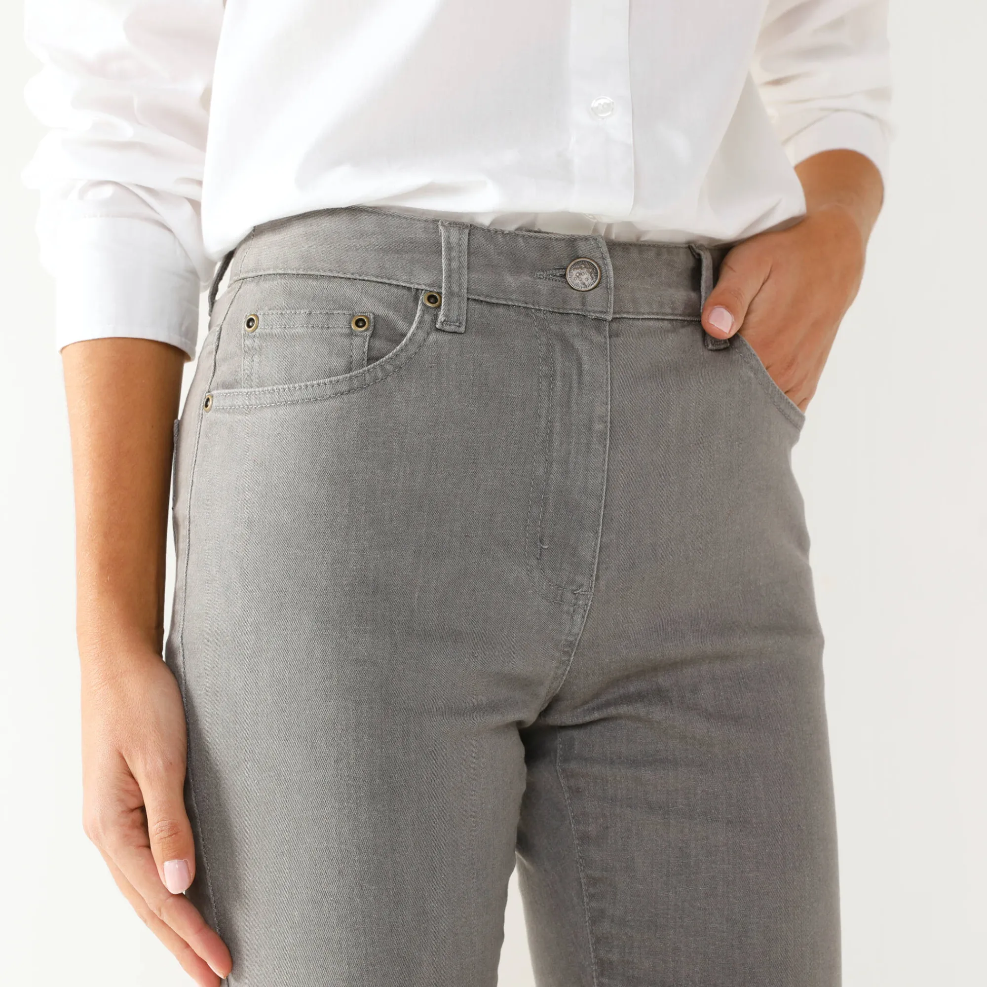 Jeans<Blancheporte Modellerende jeans met 5 zakken grijs