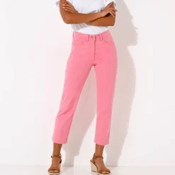 Broek<Blancheporte Modellerende rechte 7/8-broek, corrigerende versteviging roze