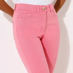 Broek<Blancheporte Modellerende rechte broek, corrigerende versteviging roze