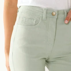 Broek<Blancheporte Modellerende rechte broek, corrigerende versteviging grijsgroen
