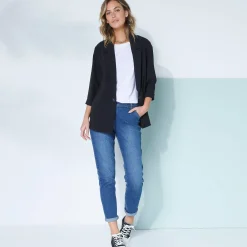 Jas En Mantel<Blancheporte 3/4-mouwen jas van vloeiende crêpe zwart