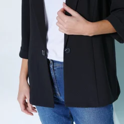 Jas En Mantel<Blancheporte 3/4-mouwen jas van vloeiende crêpe zwart