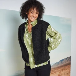 Jas En Mantel<Blancheporte Mouwloos jasje, lusjestricot zwart