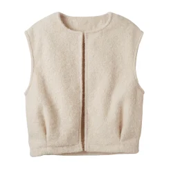 Jas En Mantel<Blancheporte Mouwloos jasje, lusjestricot ecru