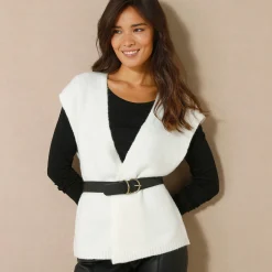 Trui En Vest<Blancheporte Mouwloos vest ecru